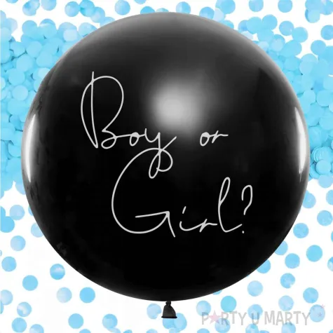 balon gender reval boy or girl chlopiec czarny partydeco 100 cm