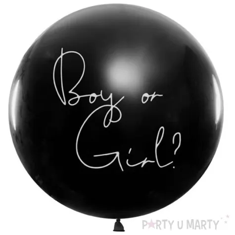balon gender reveal boy or girl dziewczynka czarny partydeco 100 cm