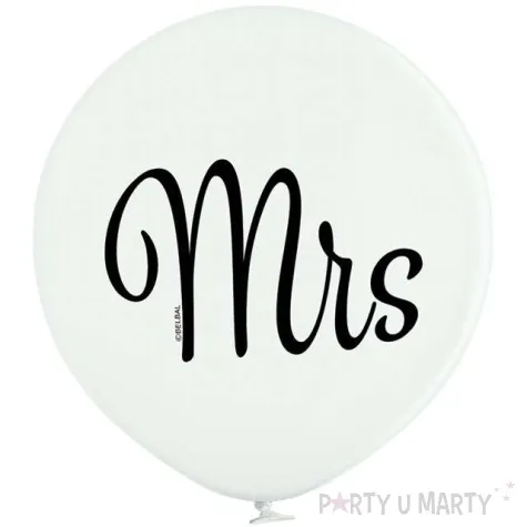 balon gigant z napisem mrs bialy belbal 24