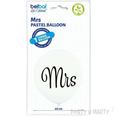 balon gigant z napisem mrs bialy belbal 24