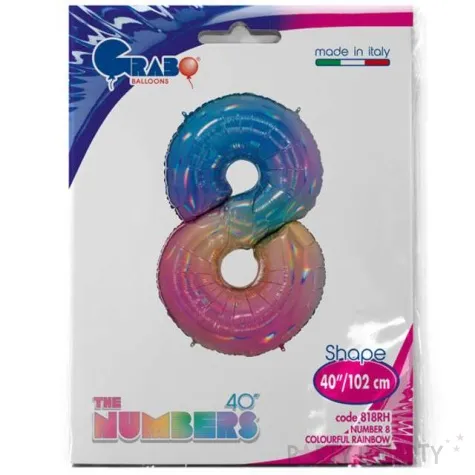 balon grabo 40 cyfra 8 colourful rainbow