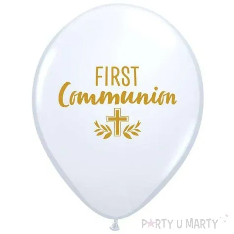 balon lateksowy komunia swieta first communion biale qualatex 11 25 szt