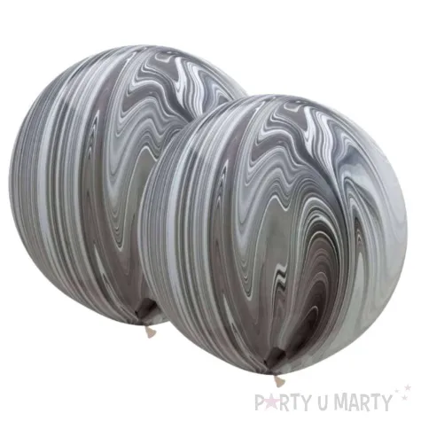 balon marmurowe srebrne qualatex 30 2 szt