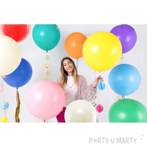 balon okragly niebieski pastel partydeco 24