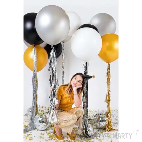 balon okragly srebrny metalik partydeco 24
