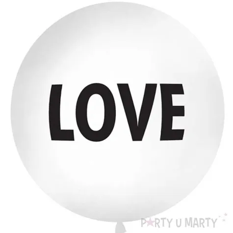 balon olbrzym love bialy partydeco 100 cm