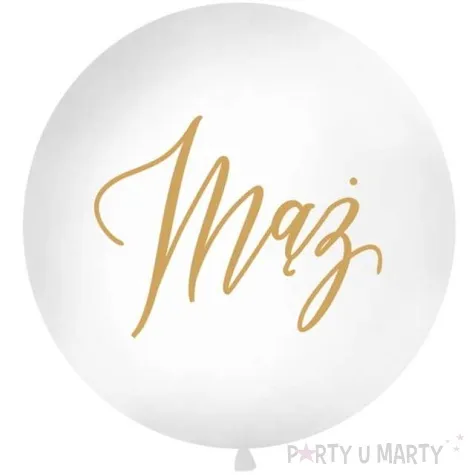 balon olbrzym maz bialy partydeco 100 cm