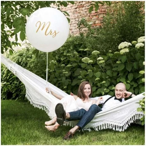 balon olbrzym mrs bialy partydeco 100 cm