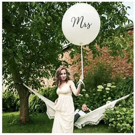balon olbrzym mrs bialy partydeco 100 cm