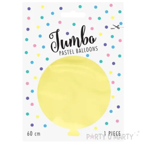 balon olbrzym pastel zolty jasny partydeco 60 cm