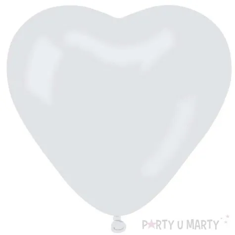 balon pastel serce bez nadruku bialy 6 100 szt