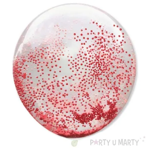 balon piankowe kuleczki czerwone transparentny dekoracjepolska 12 5 szt