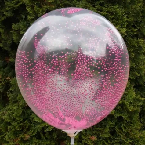 balon piankowe kuleczki fuksja transparentny dekoracjepolska 12 5 szt