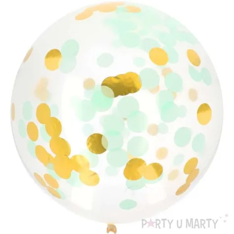 balon z konfetti classic zloto mietowe folat 24 orb