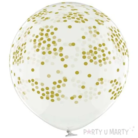 balon z konfetti gigant zlote belbal 24