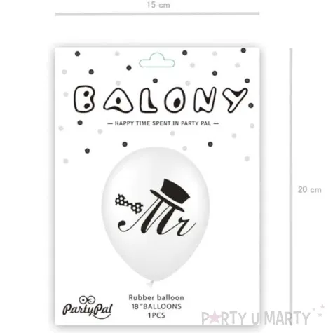 balon z napisem mr bialy partypal 18