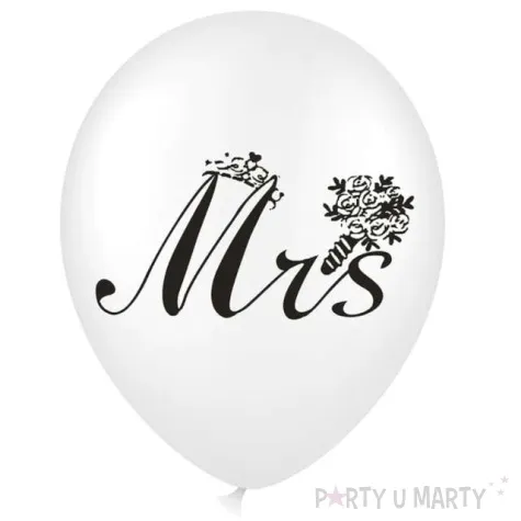 balon z napisem mrs bialy partypal 18