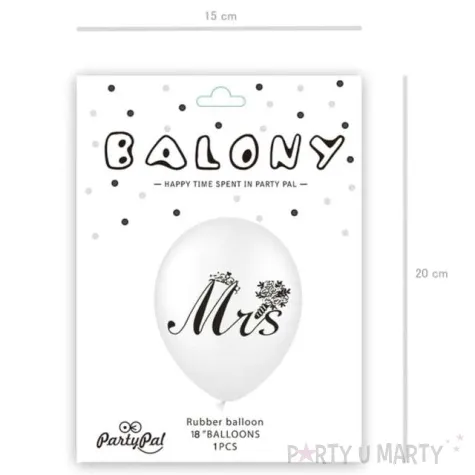 balon z napisem mrs bialy partypal 18