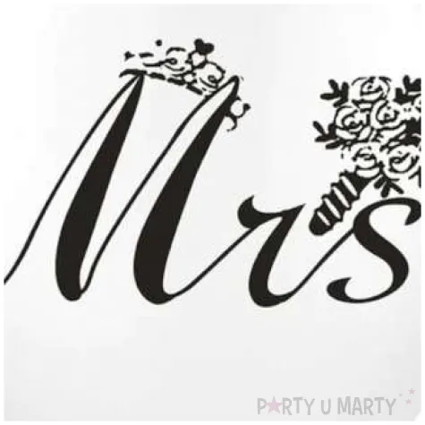 balon z napisem mrs bialy partypal 18