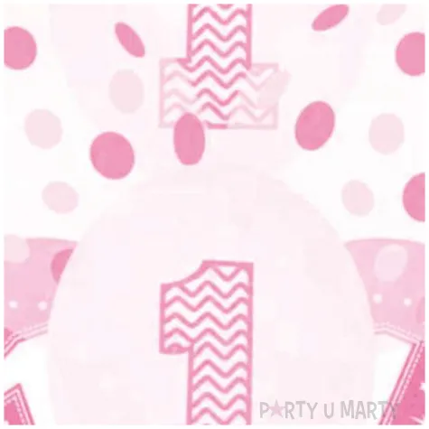 balony 1 urodziny bialo rozowe partypal 12 6 szt