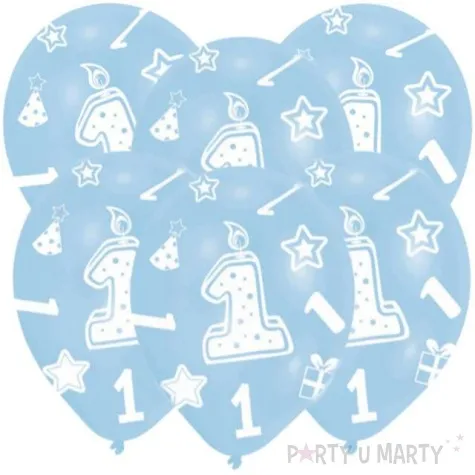 balony 1 urodziny blekitne 11 amscan 6 szt