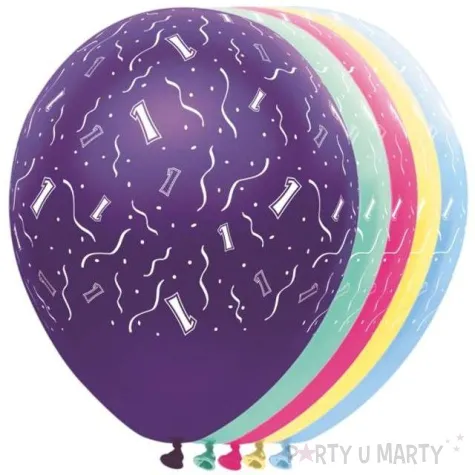 balony 1 urodziny folat mix 12 5 szt