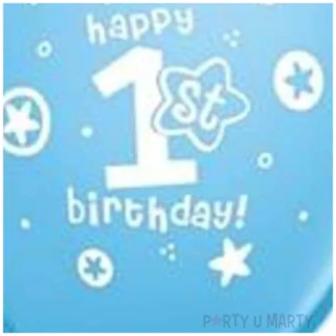 balony 1 urodziny niebieski pastel qualatex 11 25 szt