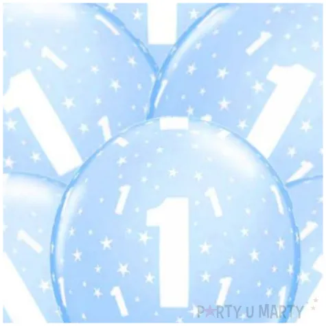 balony 1 urodziny niebieskie jasne qualatex 11 6 szt