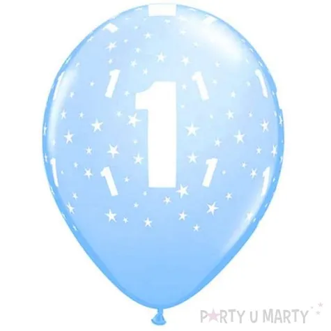 balony 1 urodziny niebieskie jasne qualatex 11 6 szt