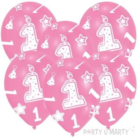balony 1 urodziny rozowe 11 amscan 6 szt
