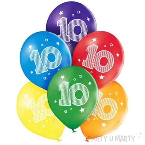 balony 10 urodziny pastel mix belbal 10 6 szt