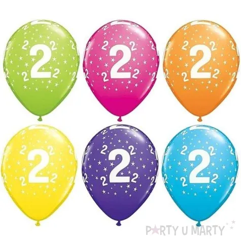 balony 11 liczba 2 qualatex pastel mix tropik 6 szt