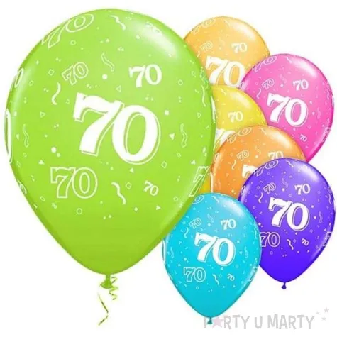 balony 11 liczba 70 qualatex pastel mix tropik 6 szt
