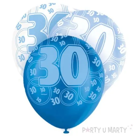 balony 12 30 blue unique pastel mix 6 szt