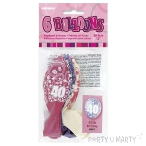 balony 12 40 pink unique pastel mix 6 szt