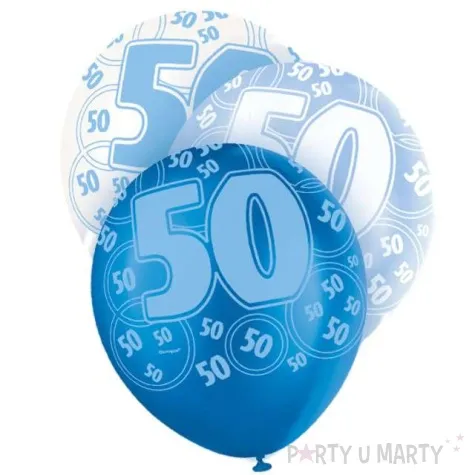 balony 12 50 blue unique pastel mix 6 szt