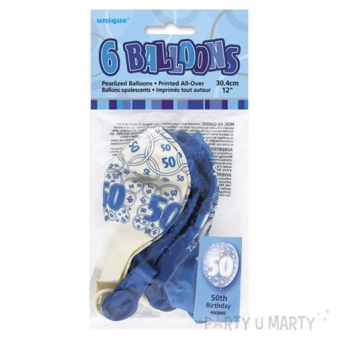 balony 12 50 blue unique pastel mix 6 szt