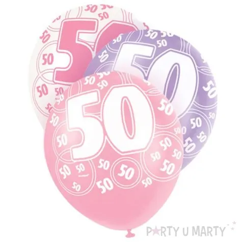 balony 12 50 pink unique pastel mix 6 szt