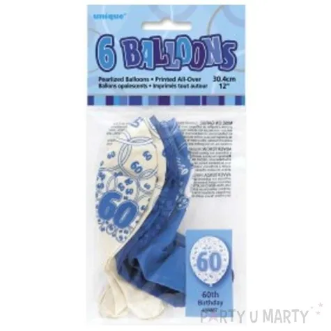 balony 12 60 blue unique pastel mix 6 szt