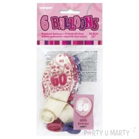 balony 12 60 pink unique pastel mix 6 szt