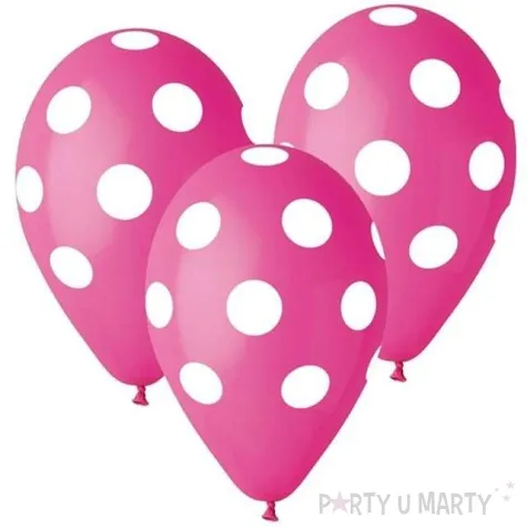 balony 12 grochy rozowe 25 szt