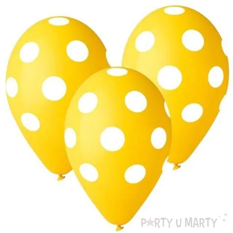 balony 12 grochy zolte 25 szt