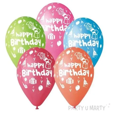 balony 12 happy birthday party 5 szt