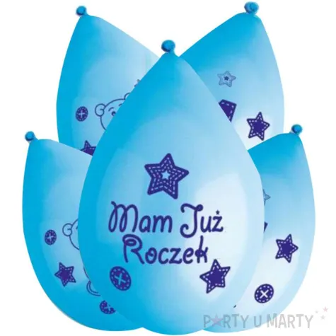 balony 12 mam juz roczek wiszace niebieskie gemar 5 szt
