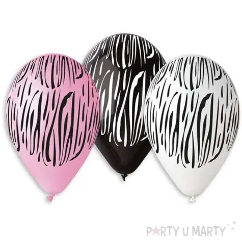 balony 12 paski zebry gemar mix 6 szt