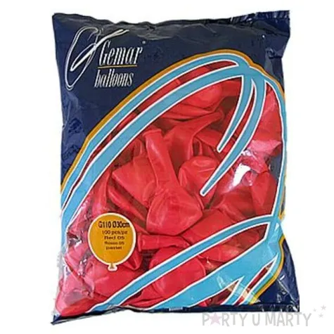 balony 12 pastel gemar red 100 szt