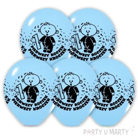balony 12 roczek belbal blekitne 5 szt