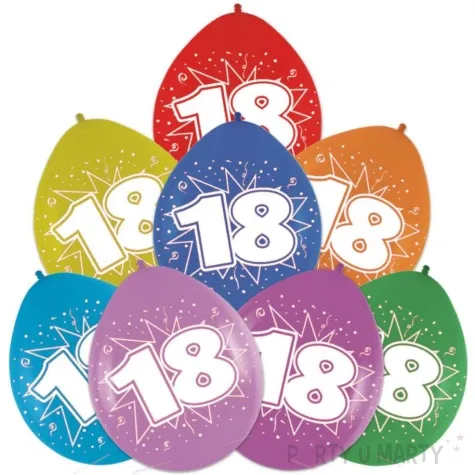 balony 12 urodziny 18 folat mix pastel 8 szt