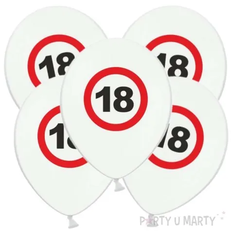 balony 12 urodziny 18 znak bialy pastel 5 szt