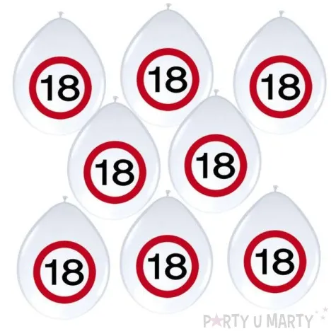 balony 12 urodziny 18 znak folat bialy pastel 8 szt